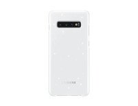 Луксозен интерактивен гръб оригинален LED COVER EF-KG975CWEG за Samsung Galaxy S10 Plus G975 бял 